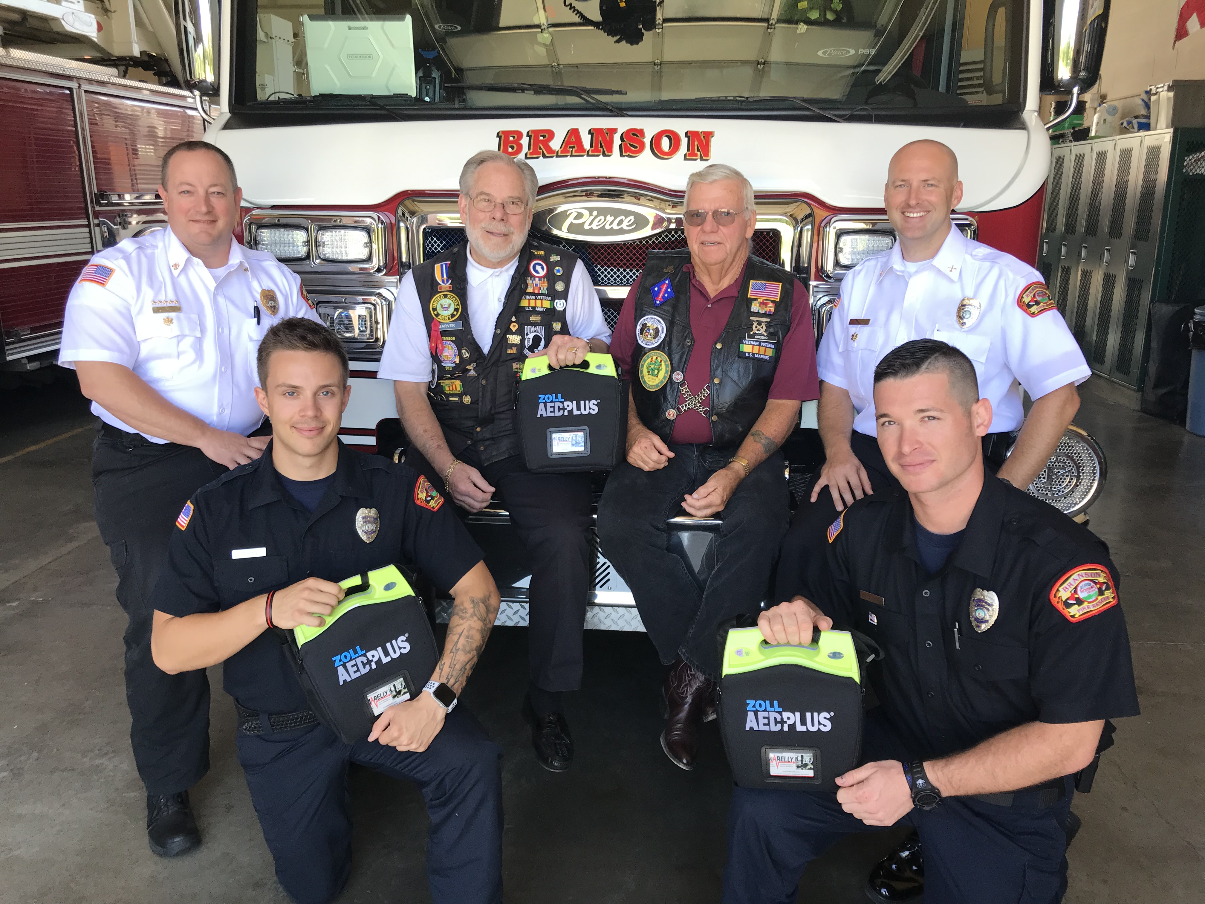BFD AED Donation - Branson Fire Department Receives Donation for Automatic External Defibrillators