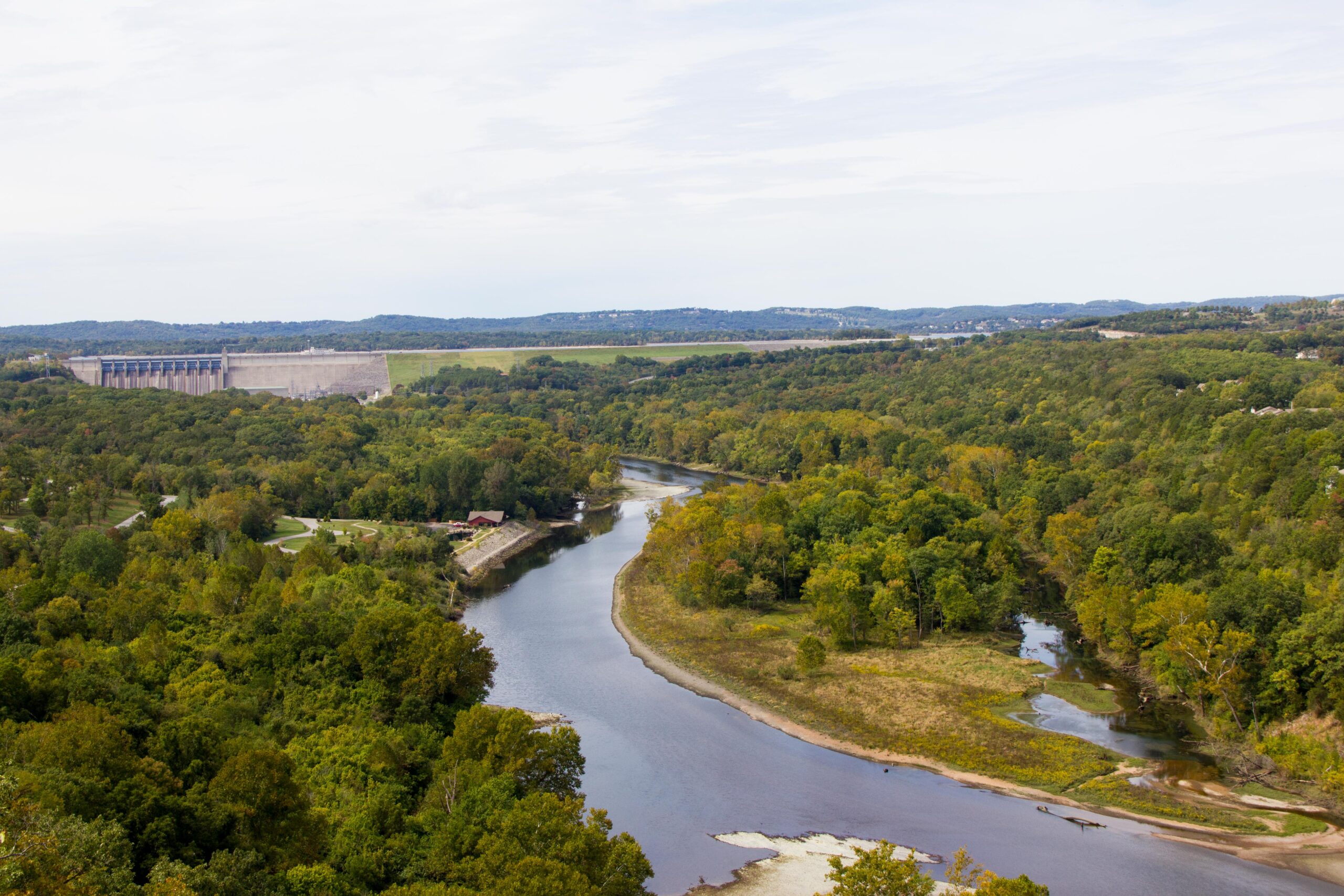 A portion of the Close Zone on upper Lake Taneycomo with no generation looking toward Table Rock Dam from the Taney County 165 Lookout. (Photo by: Gary J. Gromkan)