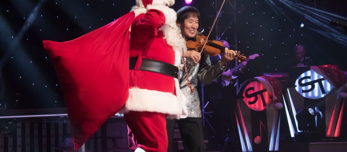 When Shoji plays "Santa Claus  Is Coming To Town" he's not kidding!