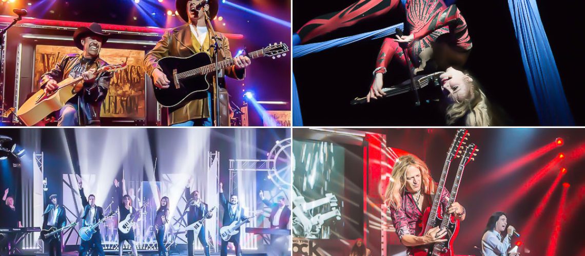 Some of the entertainment in the Starlite Theatres's exciting 2018 line-up, Raiding the Country Vault, the Janice Martine Cirque Show, TheProphecy, a Trans-Siberian Orchestra style show, and Raiding the Rock Vault .