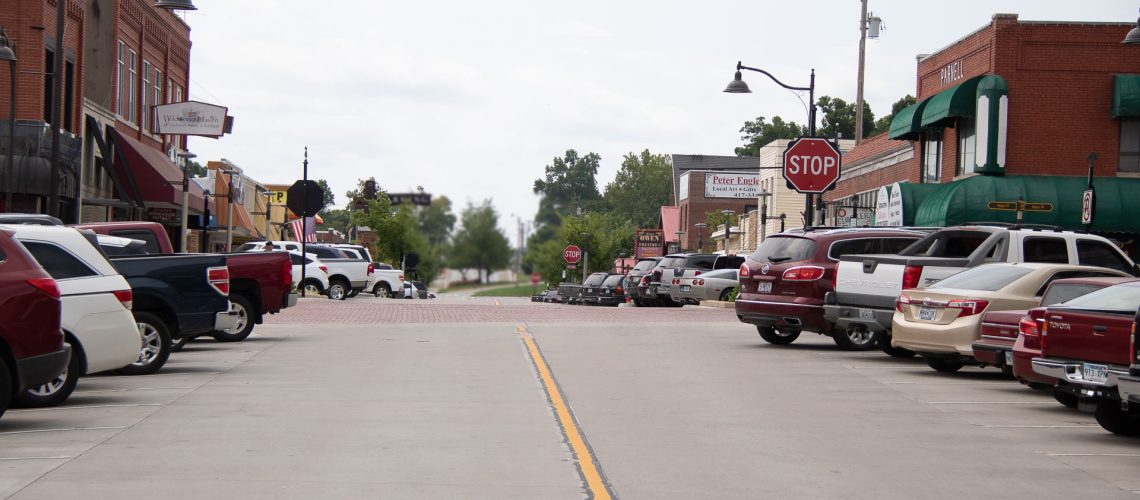The Shriners Parade Route looking south on Commercial Street in Historic Downtown Branson.