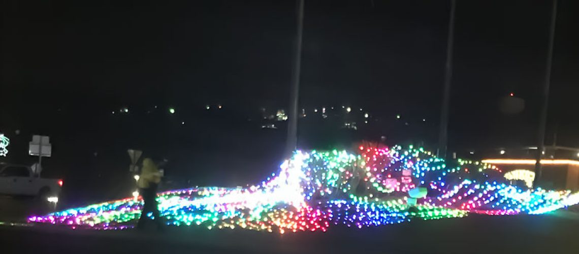80 Foot-tall Branson Christmas tree reduced to a pile of sparkling rubble.