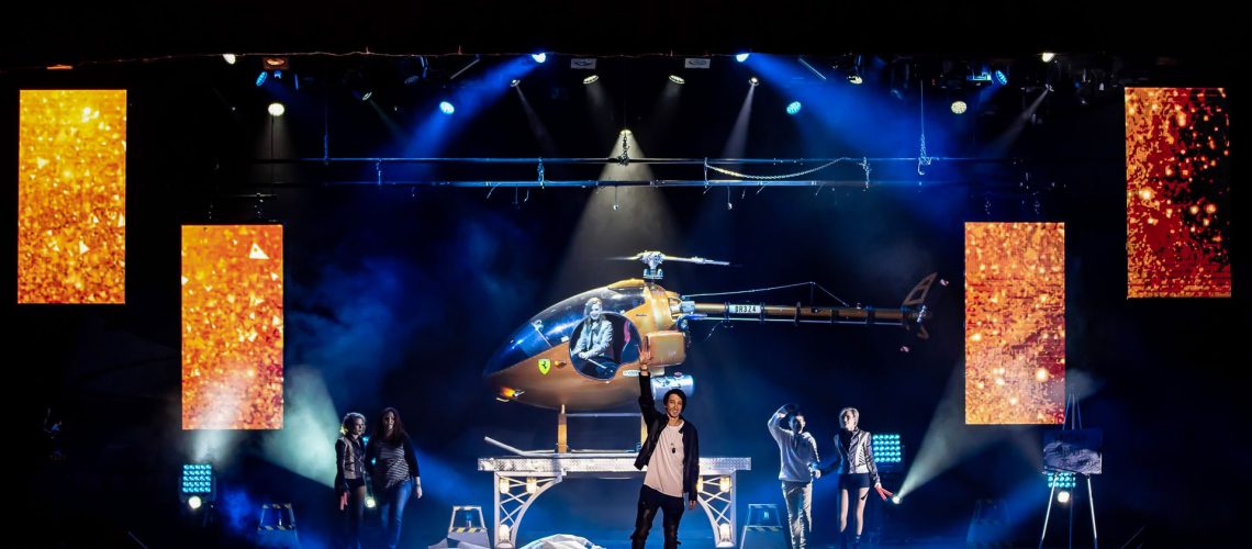 Reza and helicopter.